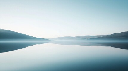 Obraz premium Serene Misty Mountain Lake Reflection