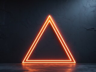 A bold Neon Orange Triangle on a Dark Wall creates a memorable visual impression