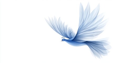 Obraz premium A blue bird flying through the air with its wings spread