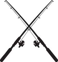  Crossed Fishing Rods Vector Illustration