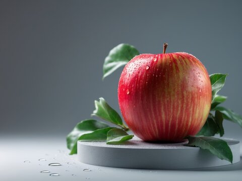 Red Apple Fresh Fruit Healthy Food Studio Shot Produce Diet.