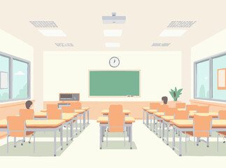 Modern College Classroom Interior Design Concept
