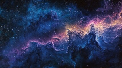 Fototapeta premium A stunning cosmic scene filled with vibrant colors and celestial formations.
