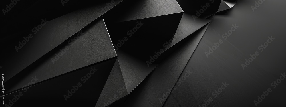 Wall mural abstract minimalist wallpaper with sharp geometric angles and shapes on black background. featuring 