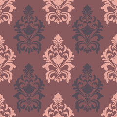 Damask seamless vector background. baroque style pattern.