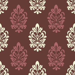 Damask seamless vector background. baroque style pattern.