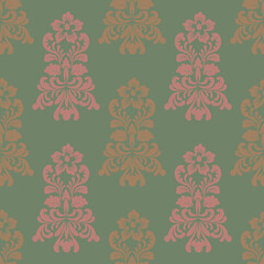 Damask seamless vector background. baroque style pattern.