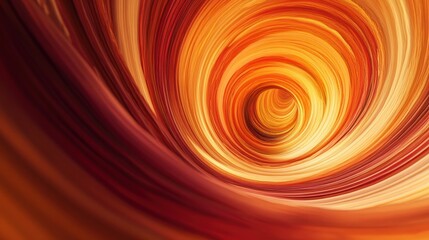 A swirling abstract design in warm orange and yellow tones, evoking motion and depth.
