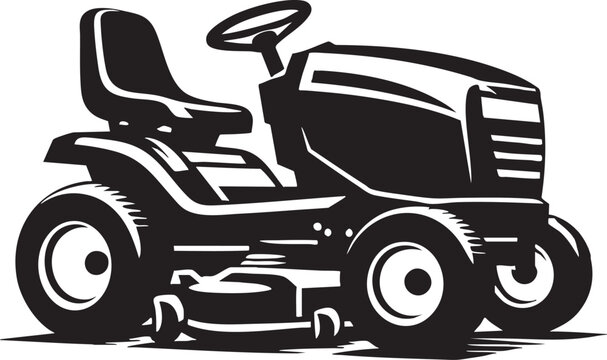  Ride-on Lawn Mower Vector Outline Illustration