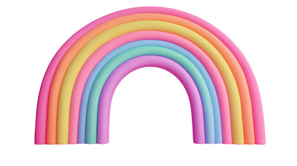 Fototapeta premium A vibrant, colorful rainbow with soft pastel tones, symbolizing hope, harmony, and joy in a whimsical style.