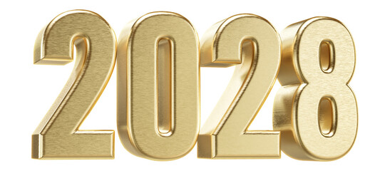 2028 Number New Year - 3D Render