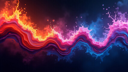 Obraz premium Dark Fiery Abstract Waves