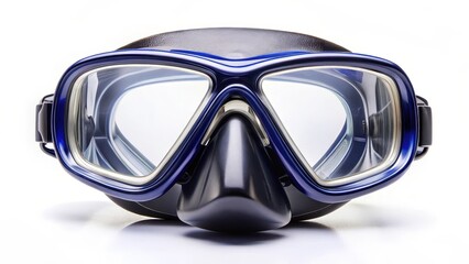 Diving Mask, Blue Frame, White Background