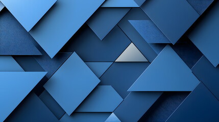 Blue geometric shapes layered in an abstract pattern with varying shades and textures creating a modern design.