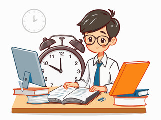 Effective Time Management Techniques for Students in Vector