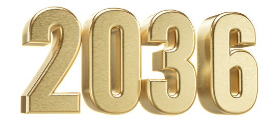 2036 Number New Year - 3D Render