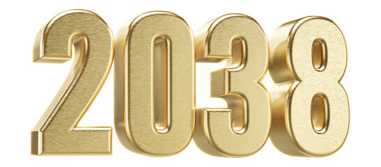 2038 Number New Year - 3D Render