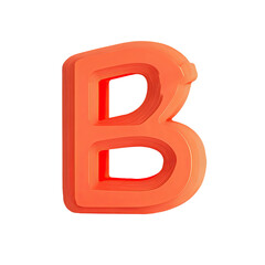 Obraz premium Orange 3D letter B on white background