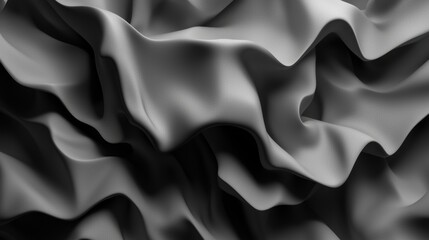 Fototapeta premium Abstract grayscale fabric waves, texture background