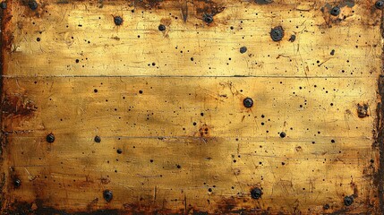 Rustic wooden panel with a golden finish, featuring natural imperfections and textures