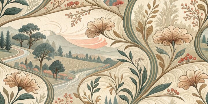 Vintage Organic Flowing Lines Natural Shapes Photography - Retro Art Deco Style Image