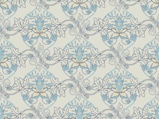 Seamless pattern in modern damask style for fabric, tapestry, wallpaper, wrapping paper