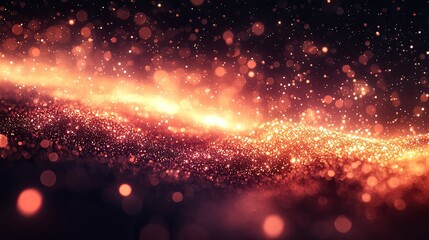 Abstract glowing particles creating a cosmic atmosphere with shimmering lights in the background