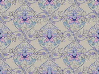 Seamless pattern in modern damask style for fabric, tapestry, wallpaper, wrapping paper.