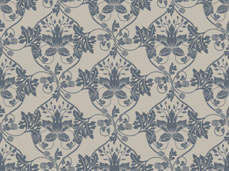 Seamless pattern in modern damask style for fabric, tapestry, wallpaper, wrapping paper.