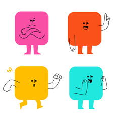 Doodle Shapes of Four Square Icon Pack 01