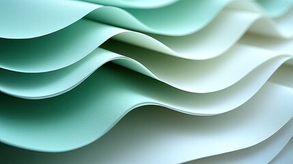 Abstract close-up of layered wavy paper in soft pastel colors creating a serene atmosphere