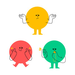 Doodle Shapes of Three Circle Icon Pack 03