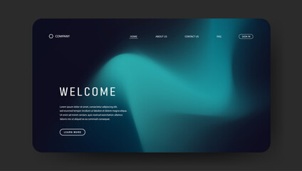 landing page with fluid gradient design