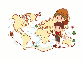 Topographic Travel Map for Adventure Seekers