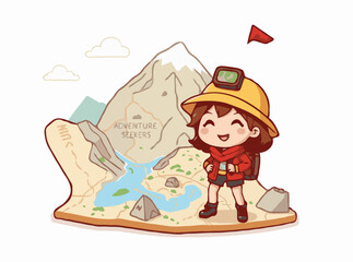 Topographic Travel Map for Adventure Seekers