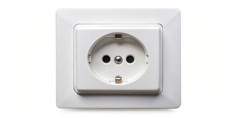 White Electrical Outlet on White Background