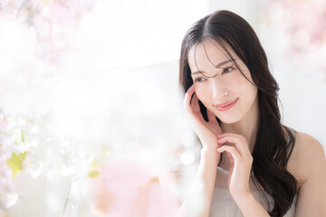 春の桜のピンクのイメージの美容やビューティー
