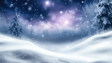 Naklejka premium Serene Winter Landscape with Snowy Terrain and Crisp Atmosphere, Ideal for Cold-Weather Aesthetic and Holiday Themes 