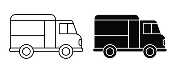 Truck Transportation Vector Silhouette on White Background. Minimalistic, Clean Design for Travel, Transit, and Urban Apps. Fully scalable and customizable for print and digital.