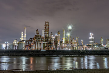 Obraz premium 四日市大正橋エリア夜景