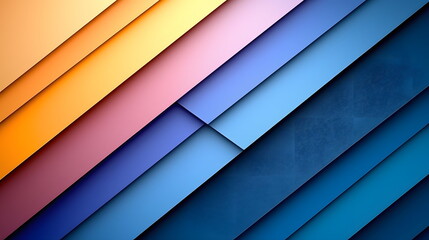 Obraz premium Colorful layered paper sheets arranged diagonally with a gradient effect creating a vibrant background design.