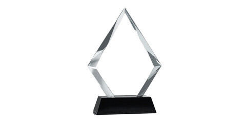Elegant Crystal Award  Diamond Shape  Glass Trophy  Achievement Prize  Recognition Plaque