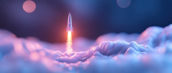 Rocket Launching Above the Clouds