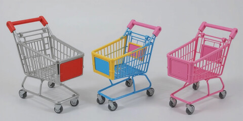Colorful Mini Shopping Carts  Toy Supermarket  Retail  Sale  Kids Play