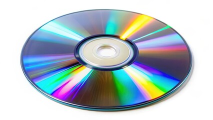 Compact Disc on White Background