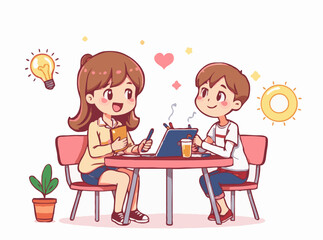 Study Break Ideas Illustrated in Colorful Vector Art