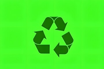 Obraz premium A green recycle symbol icon represents environmental conservation and the reuse cycle