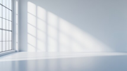 Obraz premium Empty White Room with Window and Sunlight