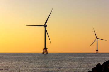 石狩浜、洋上風力発電、