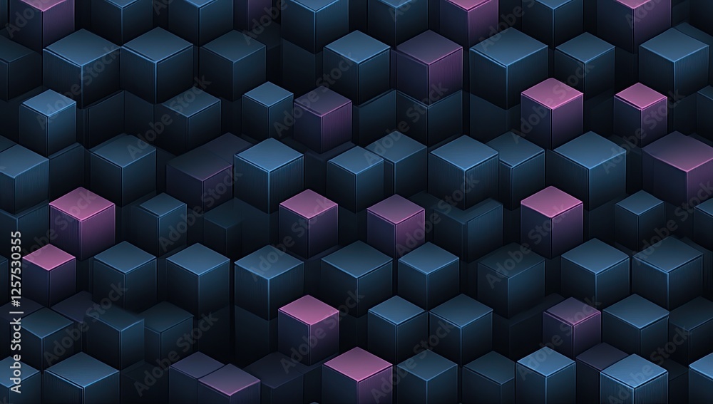 Aufkleber abstract dark cubes background pattern